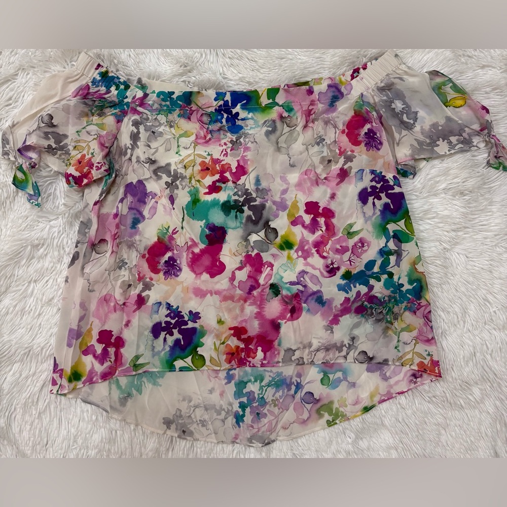 Amanda Uprichard Multicolor Floral Off-Shoulder Top